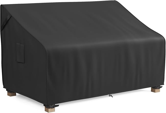 MR.COVER 3-Seater Outdoor Couch Cover Waterproof, Patio Furniture Cover for Sofa, Heavy Duty Outdoor Sofa Covers, Polyester & Double-Stitched Seams, Fits up to 87" W x 37" D x 35" H, Classic Black by MRCOVER