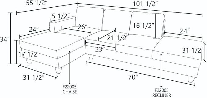 Sectional Couches for Living Room Furniture Sets, 4 Seat Modular Sectional Sofas for Living Room Set with Removable Chaise, L Shaped Couch Set with 2 Armrest for Apartment, Black