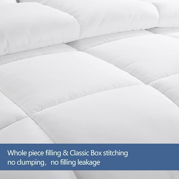 MAPLE DOWN Super King Size Comforter Duvet Insert-Down Alternative Comforter Quilted with Corner Tabs-Lightweight Fluffy Breathable Machine Washable (White, 120“x120“)