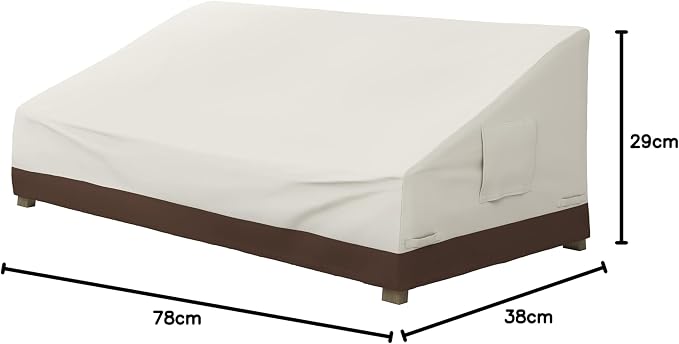 Amazon Basics 3 Seater Outdoor Sofa and Patio Furniture Cover, Waterproof, Anti-UV, Polyester, 78" x 38" x 29", Beige/Tan - Image 7