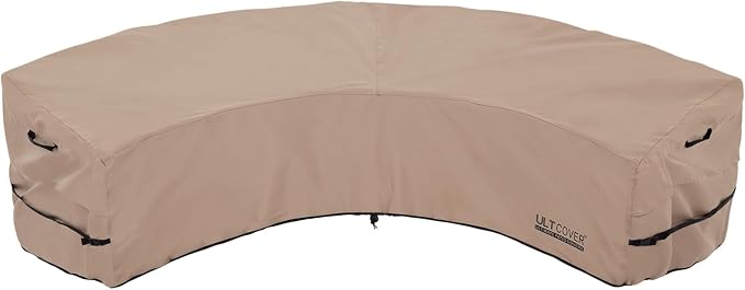 ULTCOVER Patio Curved Sofa Cover Waterproof for 4-6 Seater Outdoor Sectional Furniture Couch 158"(Back Arc Length) x 104"(Front Arc Length) by ULTCOVER