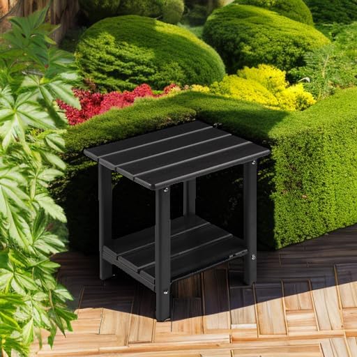 Apolimi Adirondack Outdoor Side Table, 2-Tier Sturdy Patio End Table Weather Resistant, 16.5" Solid Side Table for Patio, Pool, Porch - Image 2
