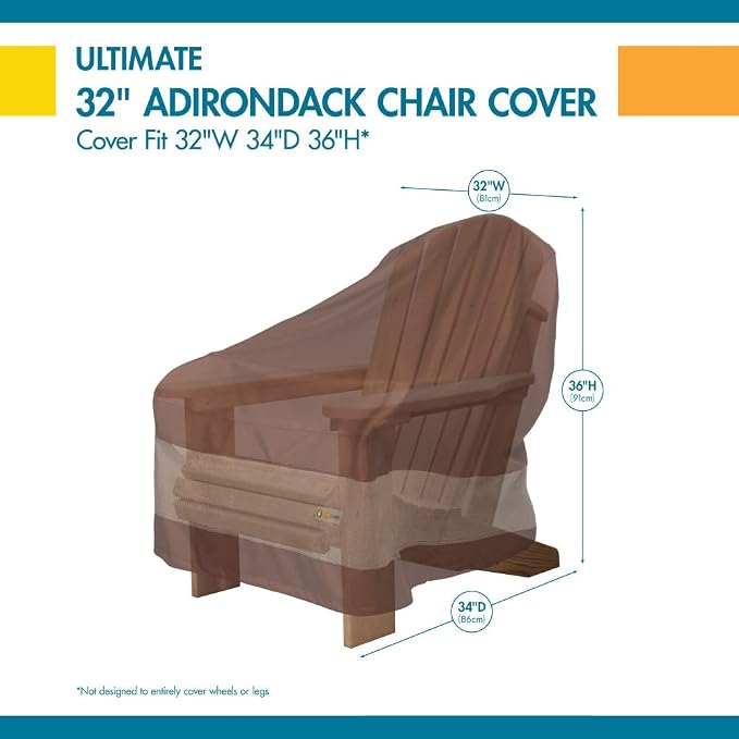 DUCKCOVERS Ultimate Waterproof 32 Inch Patio Adirondack Chair Cover, Patio Furniture Covers - Image 8