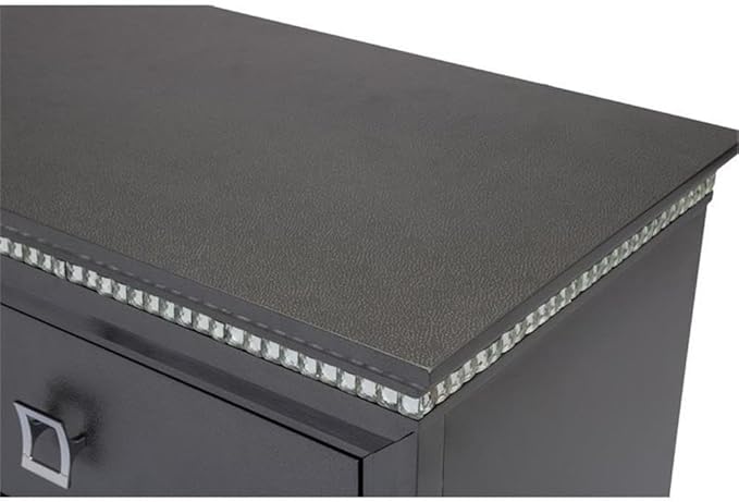 Best Quality Furniture Bellagio 3PC Queen Bed + Dresser + Nightstand, Metallic Gray