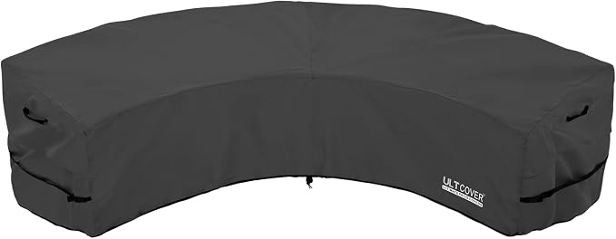 ULTCOVER Patio Curved Sofa Cover Waterproof for 4-6 Seater Outdoor Sectional Furniture Couch 158"(Back Arc Length) / 104"(Front Arc Length) x 32"(Deep), Black by ULTCOVER