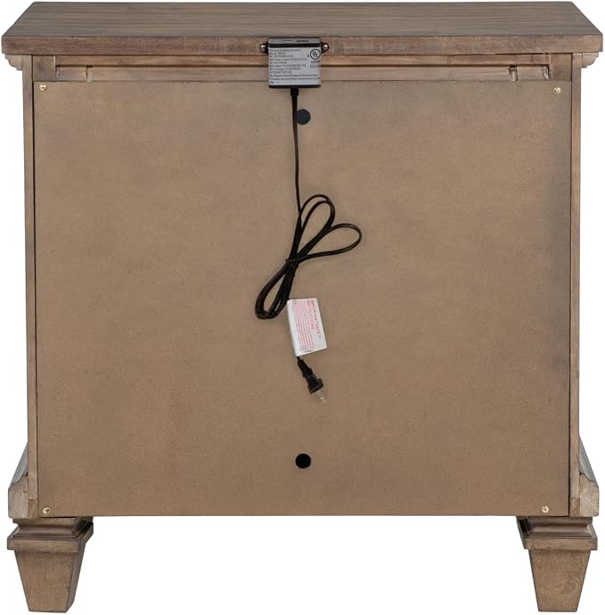 New Classic Furniture Mariana Wood 2-Drawer Nightstand with USB, Vintage Mocha - Image 9