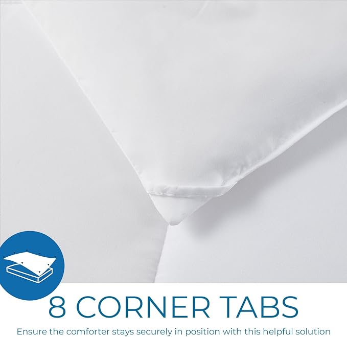 Nestl Comforter Duvet Insert, Quilted Down Alternative Comforter California King Size, All Season White Comforter California King Duvet Inserts, Cal King Size Comforter with Corner Tabs, Bed Comforter