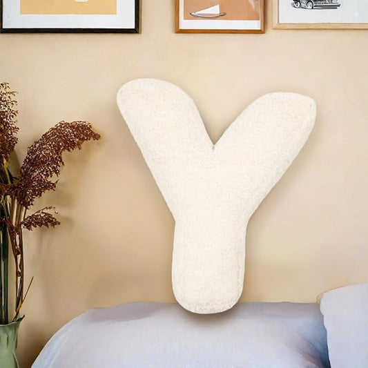 Letter Plush Pillow, Letter Hugging Throw Pillows, Decorative Initial Letter Shaped Throw Pillows for Bed Couch, Letter Pillows English Alphabet A to Z for Sofa Bedroom Living Room Decor (Y)