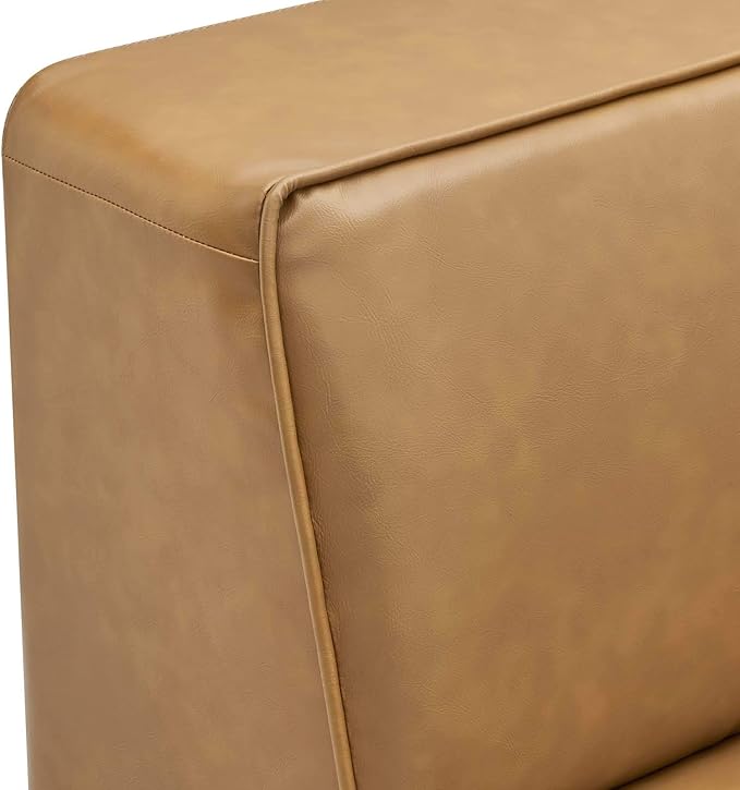 Modway Mingle Vegan Leather 7-Piece Sectional Sofa in Tan