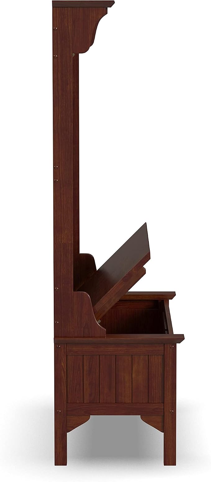 Homestyles General Line Cherry Hall Tree with Bench - Image 12