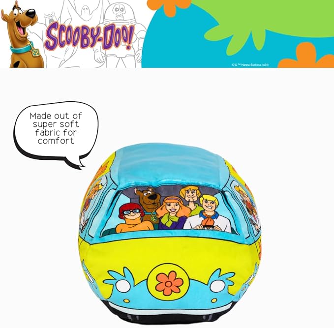 Scooby Doo Mystery Machine Van Decorative Pillow, 13.3 in x 7.8 in, Super Soft Plush, (Officially Licensed Product) by Franco Collectibles