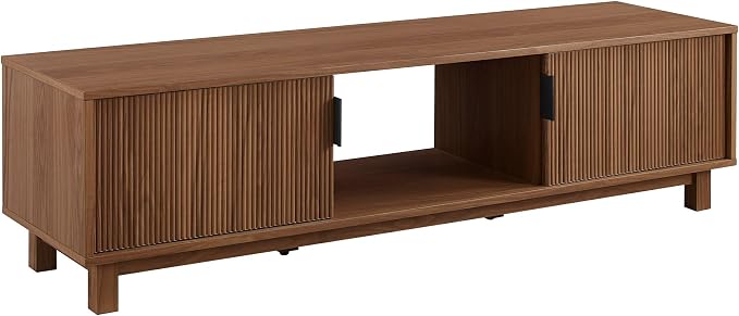 Walker Edison Arundo Fluted TV Stand for TVs up to 65 Inches, 58" TV Stand, Mocha by WalkerEdison