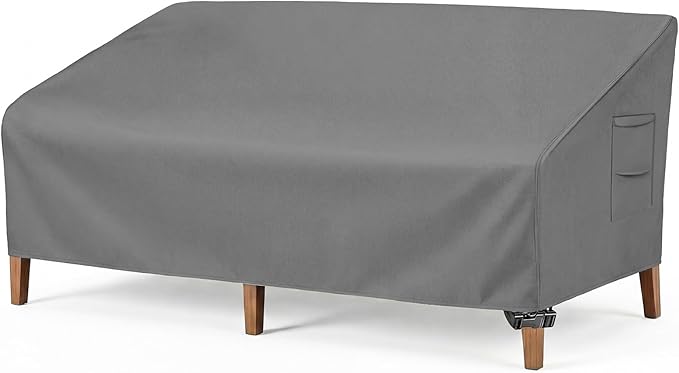 Vailge Heavy Duty Patio Sofa Cover, 100% Waterproof 3-Seater Outdoor Sofa Cover,Lawn Patio Furniture Covers with Air Vent and Handle,60" Wx 35" Dx 35" H,Grey by VAILGE