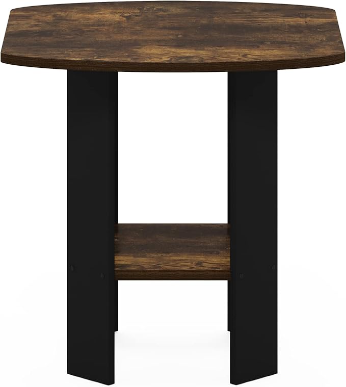 Furinno Simple Design End Side Night Stand/Bedside Table with Bin Drawer, Amber Pine/Black (Pack of 3) - Image 4