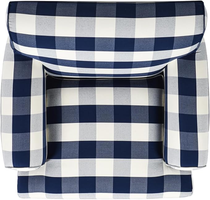 Jennifer Taylor Home Bliss 38" Lawson Accent Arm Chair Metal Casters, Blue Lattice Woven