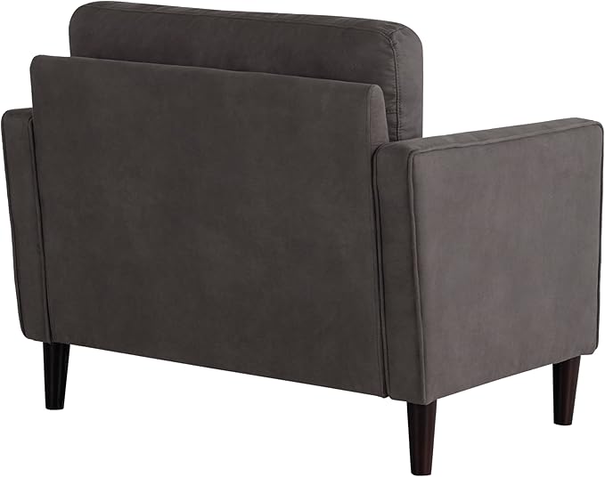 Studio Living® Lexington 39.4" Arm Chair, Mid-Century Modern, Pocket Coil Comfort, Easy Assembly, Woven Fabric, Navy Blue