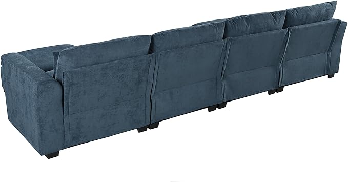U-Shaped Modular Sofa Freely Transformable Living Room Corner Couch with Two Ottomans, Suitable for Home