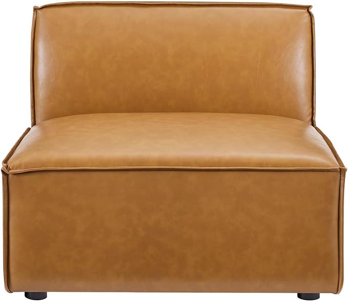 Modway Restore Vegan Leather Sectional 4-Seater Sofa in Tan