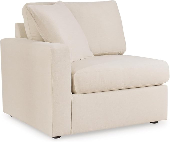 Signature Design by Ashley Modmax Stain Resistant Minimalist Modular Anti Sag Right-Arm Facing 4-Piece Sectional with Chaise, Loose Reversible Cushions and 2 Accent Pillows, White