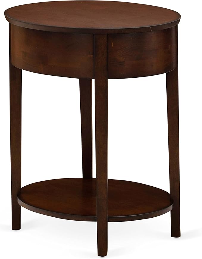 East West Furniture HI-0M-ET Wood End Table with 1 Mid Century Modern Drawer, Stable and Sturdy Constructed - Antique Mahogany Finish - Image 6
