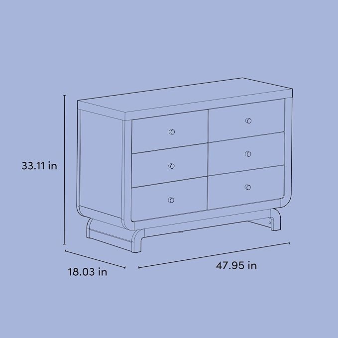 Storkcraft Santorini 6 Drawer Double Dresser (Frosted Oat with Driftwood) - GREENGUARD Gold Certified, Interlocking Drawer System, Dresser Drawer Organizer for Kids Bedroom - Image 3