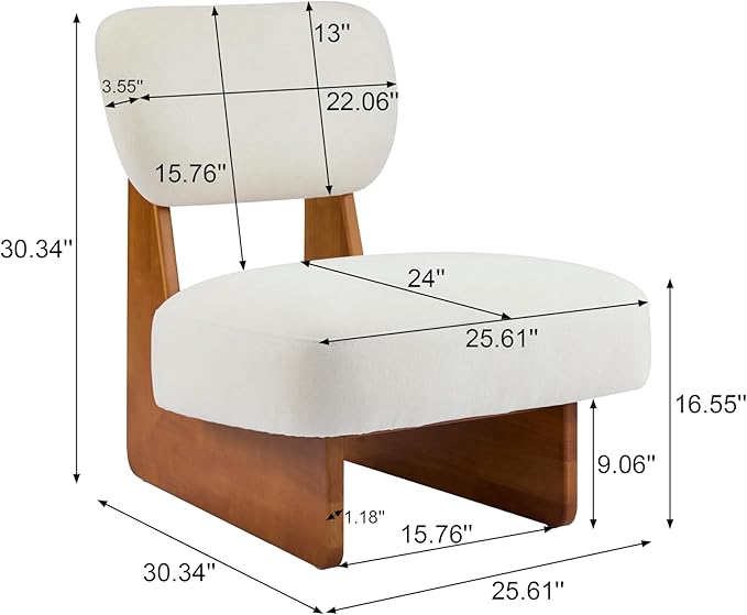 Christopher Knight Home Mores Low Profile Accent Chair Set of 2, Modern Living Room Armless Lounge Chair, Fabric Comfy Reading Chair for Bedroom, Wooden Frame and Thick Padded Seat, Beige + Natural