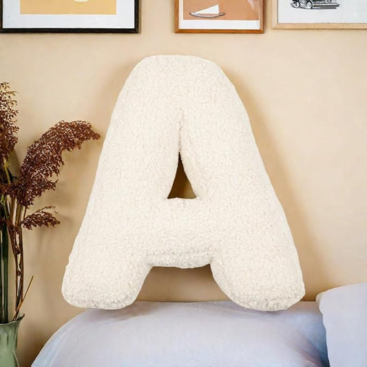 Letter Plush Pillow, Letter Hugging Throw Pillows, Decorative Initial Letter Shaped Throw Pillows for Bed Couch, Letter Pillows English Alphabet A to Z for Sofa Bedroom Living Room Decor (A)