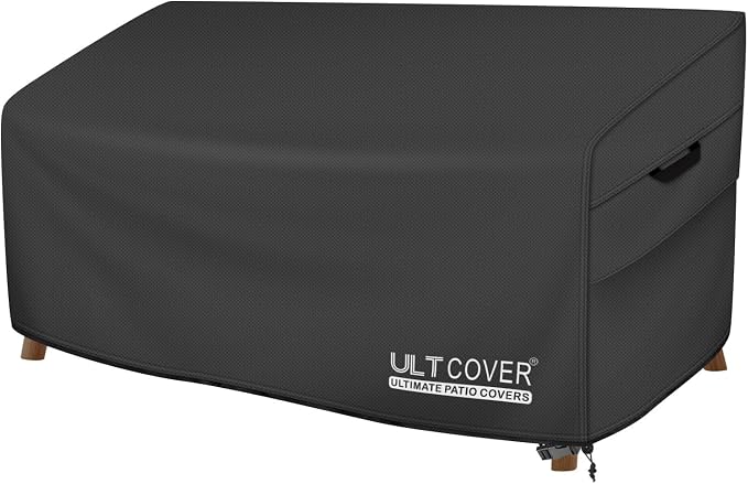 ULTCOVER Patio Furniture Sofa Cover 88W x 35D x 35H inch Waterproof Outdoor 3-Seater Couch Cover, Black by ULTCOVER