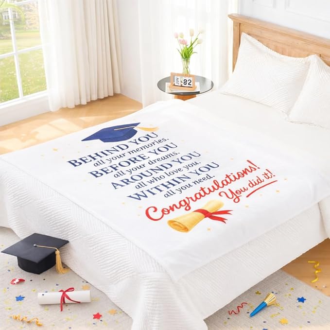 Graduation Gifts Blanket Class of 2026 ?€? Inspirational Throw Blanket 50x60 Inch, Meaningful Graduation Gift for Him Her, Soft Cozy Plush Blanket for College High School Graduate