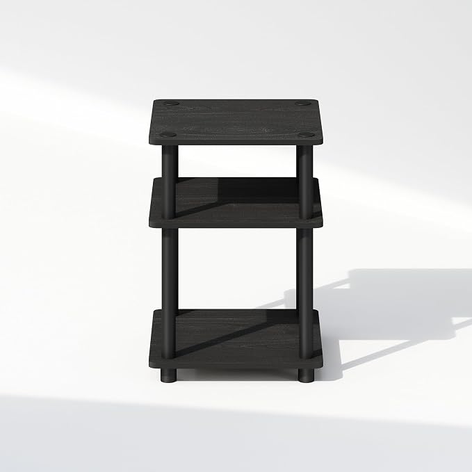 Furinno Turn-N-Tube Night Stand, 3-Tier Nightstand with Open Shelf, Bedside Table, End Table, Side Table, for Bedroom, Closet, Dorm, Black - Image 5