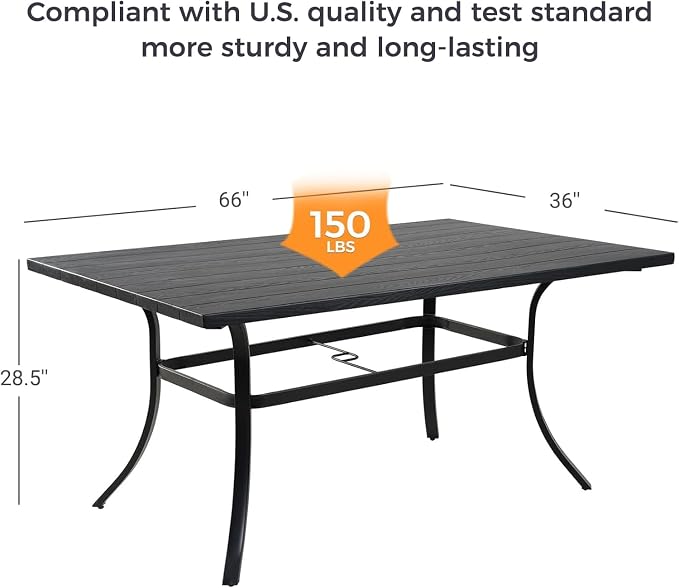 Grand patio 7-Piece Outdoor Dining Set, 6 Leather-Look Wicker Swivel Blue Patio Chairs & 1 Rectangular Dining Table, Black - Image 8