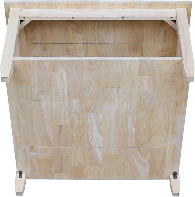 IC International Concepts, Solano Square Coffee Table, Solid Real Wood, Sturdy Parawood, Living Room/Family Room/Entryway, 32"W x 32"D x 18"H with Shelf, Paint/Stain Ready, Unfinished