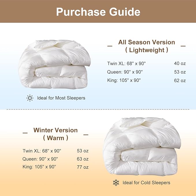 MH MYLUNE HOME Down Alternative Comforter King Size, Winter Warm Duvet Insert Fluffy Bed Comforter Insert White Baffle Box Stitched with Corner Tabs, King