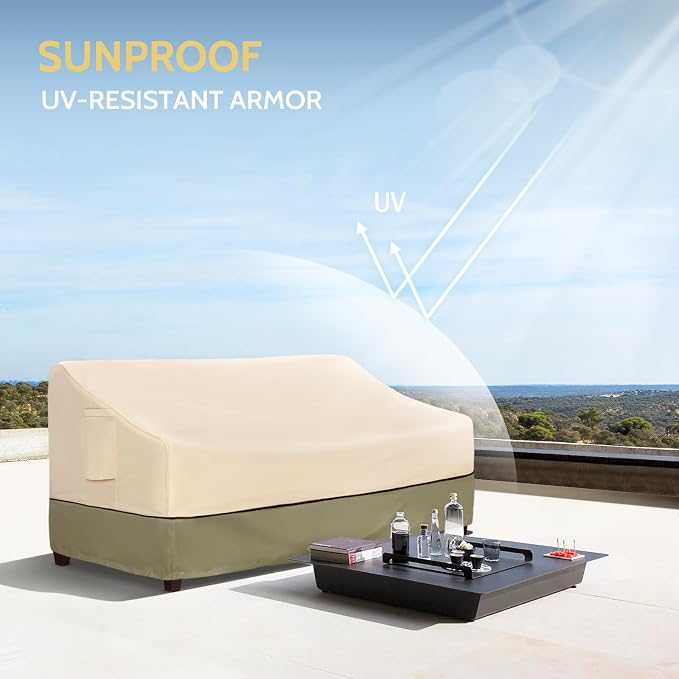 COSFLY Outdoor Furniture Patio Sofa Covers Waterproof, Outside Loveseat Covers Fits up to 55W x 33D x 38H inches - Image 8