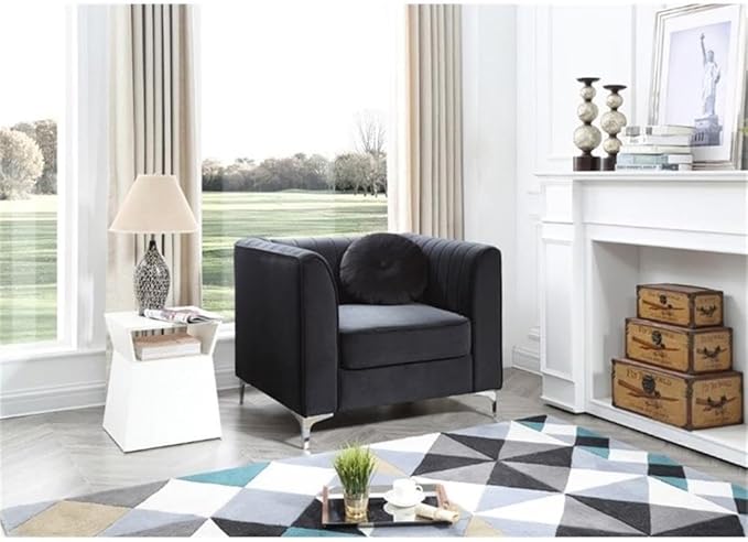 Glory Furniture Delray Velvet Chair in Black