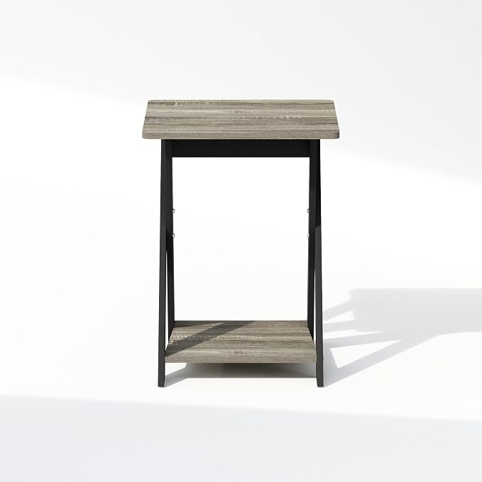 Furinno TIDUR Night Stand, Open Shelf Design X-Legs Nightstand, Criss-Crossed Bedside Table, End Table, Side Table, for Bedroom, Closet, Dorm, French Oak - Image 6