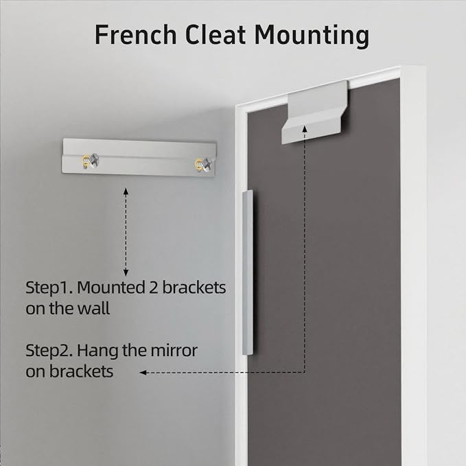 36x30 Inch White Bathroom Mirrors for Over Sink, Rectangle Framed Mirror, Wall Mounted Vanity Mirror for Bedroom, Living Room, Entryway Horizontal/Vertical - Image 7