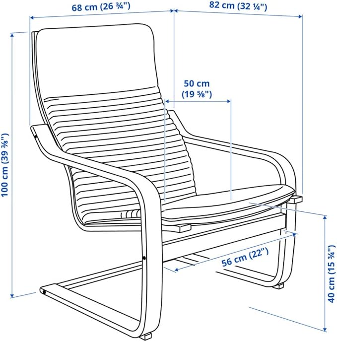 Ikea POÄNG armchair, brown/Knisa light beige