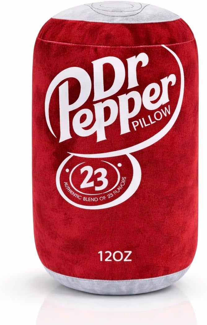 Dr Pepper Pillow Plush, Soda Can Shaped Throw Pillow, Funny Food Plush Cushion, Soft Decorative Pillow for Couch Bed Office, Funny Pillow for Any Occasion, Cute Aesthetic Room Decor for Kids & Adults