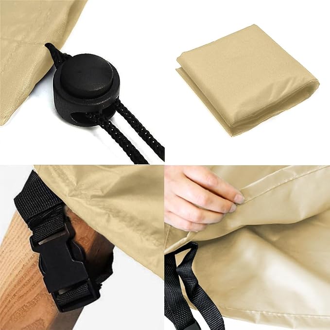 Patio Furniture Covers,Outdoor Furniture Cover Waterproof,Patio Furniture Set Covers for 4 Piece Outdoor Conversation Set,Patio Covers Set X-Large (Beige) - Image 6