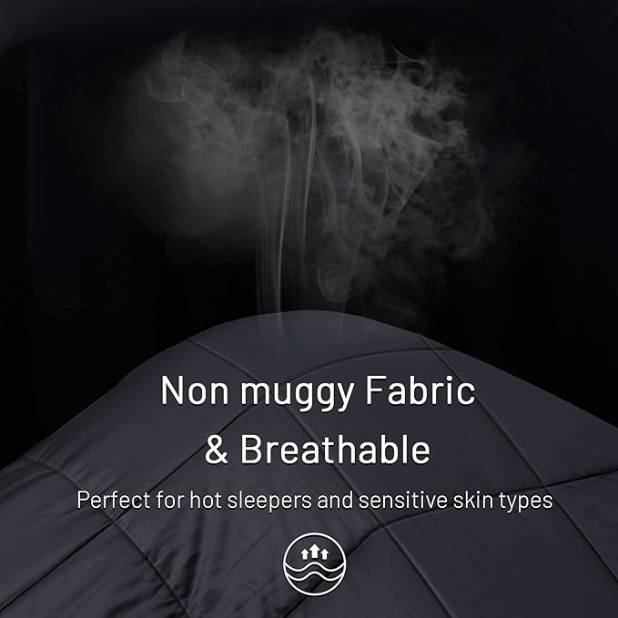 NEXHOME PRO Organic Natural Viscose from Bamboo Cooling Comforter King, Lightweight Duvet Insert, Summer Blanket, Bedding Down Alternative Cool Comforters for Hot Sleepers, Dark Grey 90" x 108"