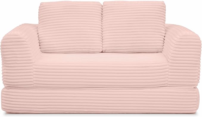 Foldable Boneless Love Seat Couches in a Box, Modern Floor Foam Sleeper Sofa Bed 2-in-1 Convertible Cloud Sofa for Home Apartments Bedroom