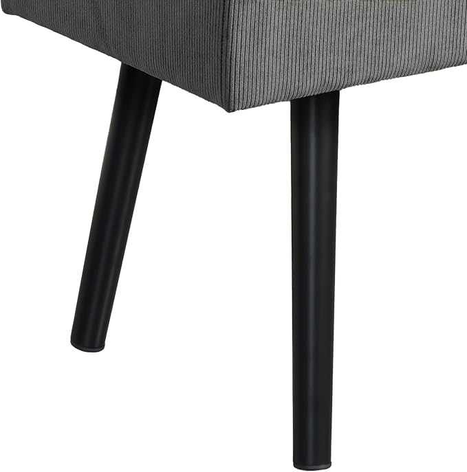Comfy to go Entryway Bench - Grey Bench for Bedroom, Modern Ottoman End of Bed, Corduroy Padded Benches for Living Room, Foyer, Mudroom, Hallway - 39" L x 14" W x 17" H - Image 8