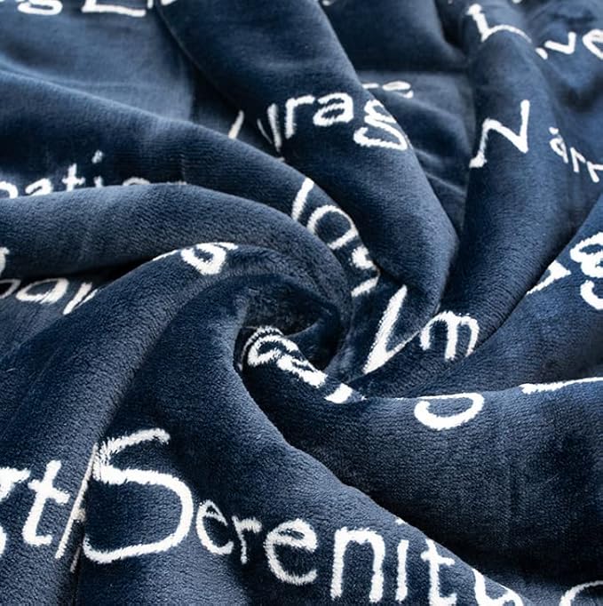 Compassion Blanket (Brand)- Strength Courage Super Soft Warm Hugs, Get Well Gift Blanket Plush Healing Thoughts Positive Energy Love & Hope (Blue, 50 x 65 Sherpa)