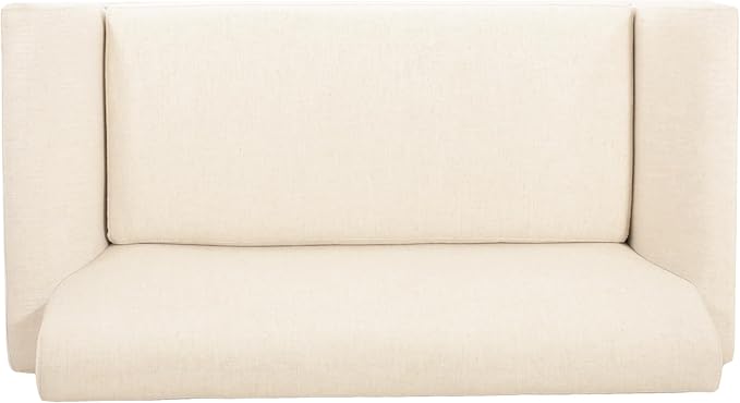 Christopher Knight Home Canna Fabric Flared Arms Loveseat, Comfy Upholstery 2 Seater Sofa, Wooden Frame Living Room Chair, Soft Seating Lounge Sofa for Bedroom/Office, Beige + Natural