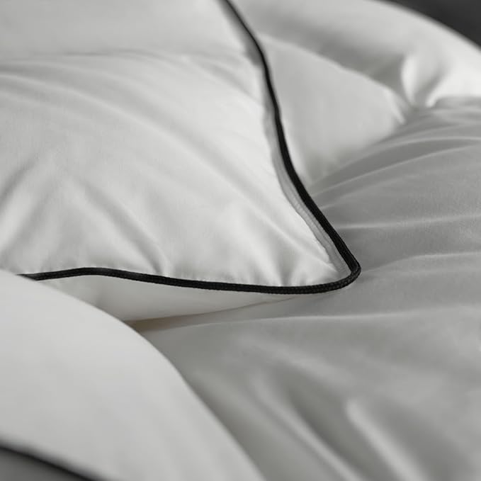 Feather Down Fiber Comforter King Size,Premium Ultra-Soft Breathable Comforter High Fill Power White Duvet Insert,All Season Hotel Luxury Bedding Comforters 8 Corner & Center Loops,Baffle Box Design