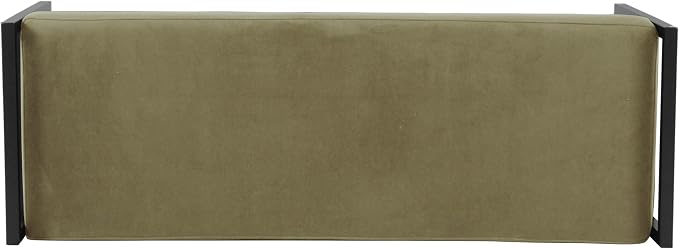 HomePop Modern Velvet Metal Bench| Modern Bench with Metal Leg | Bench for Living Room & Bedroom | Decorative Home Furniture - Light Sage Green Velvet - Image 5
