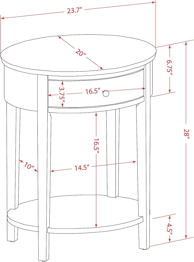 East West Furniture HI-07-ET Small End Table with 1 Wood Drawer, Stable and Sturdy Constructed - Distressed Jacobean Finish - Image 3