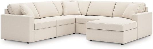 Signature Design by Ashley Casual Modmax Stain Resistant U-Shape Left-Arm Facing 5-Piece Sectional with Chaise and Reversible Cushion, Beige