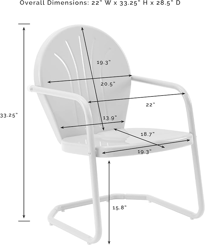 Crosley Furniture Griffith Outdoor Chair, Retro Metal Patio Chairs for Dining, Porch, Deck, Balcony, Aqua - Image 3